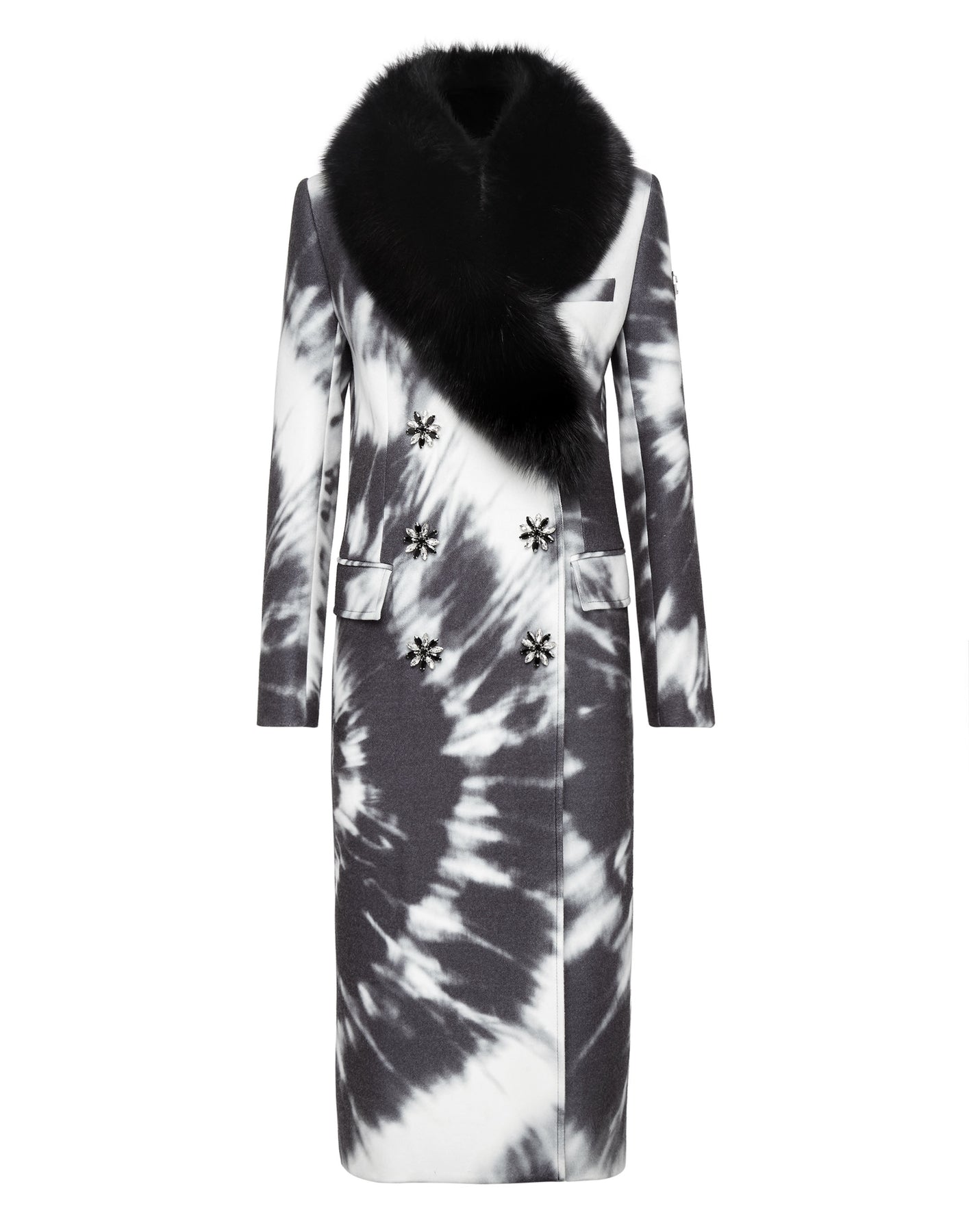 Cady Coat Long Fur Insert Tie dye 7676516466748