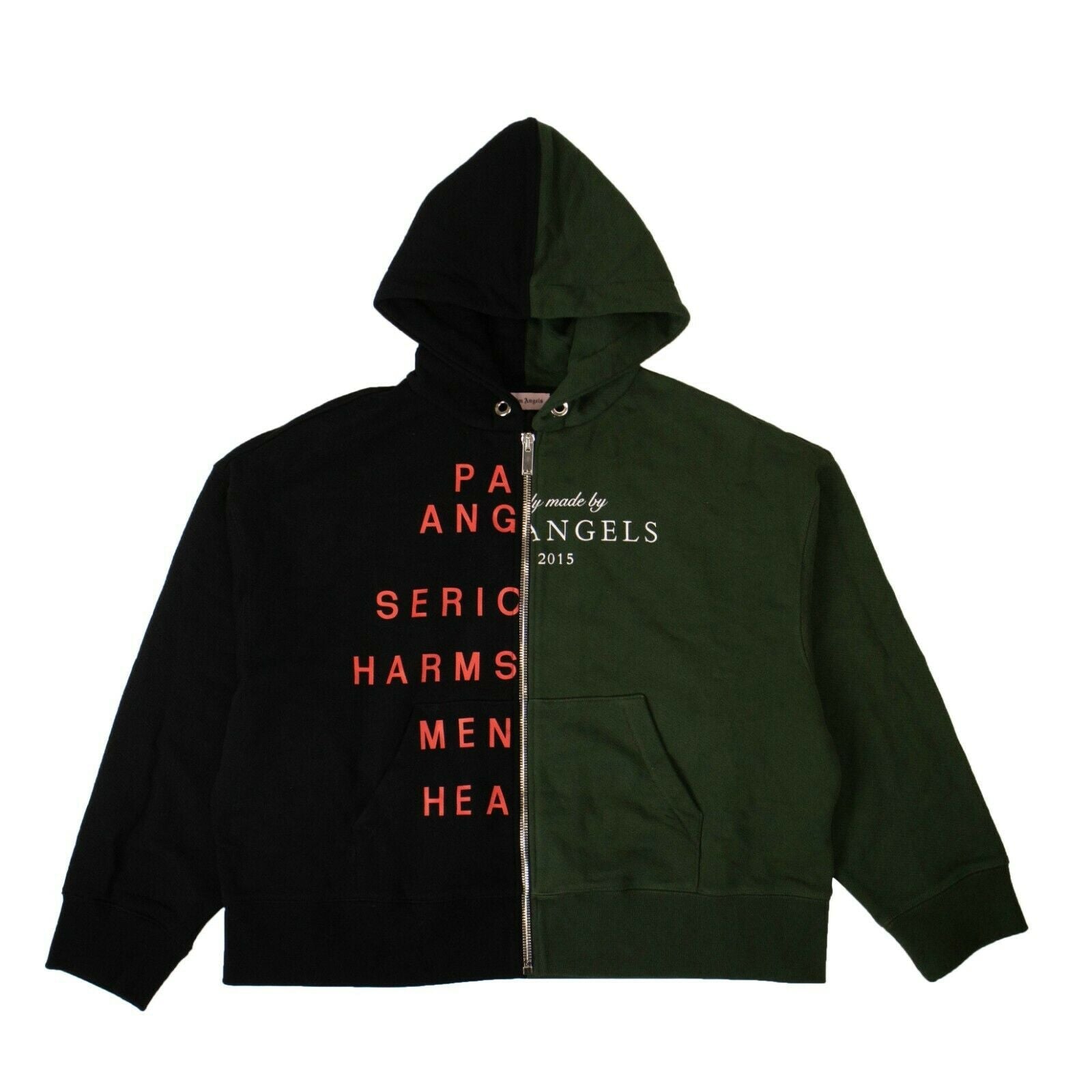 Men's Black And Green Two Tone Logo Hoodie