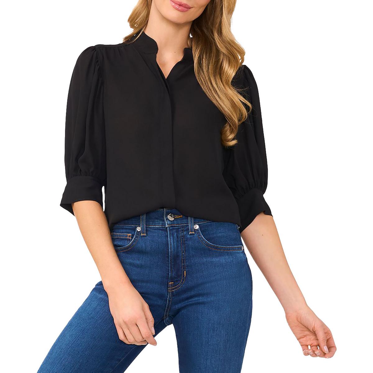 Crepe Button-Down Blouse