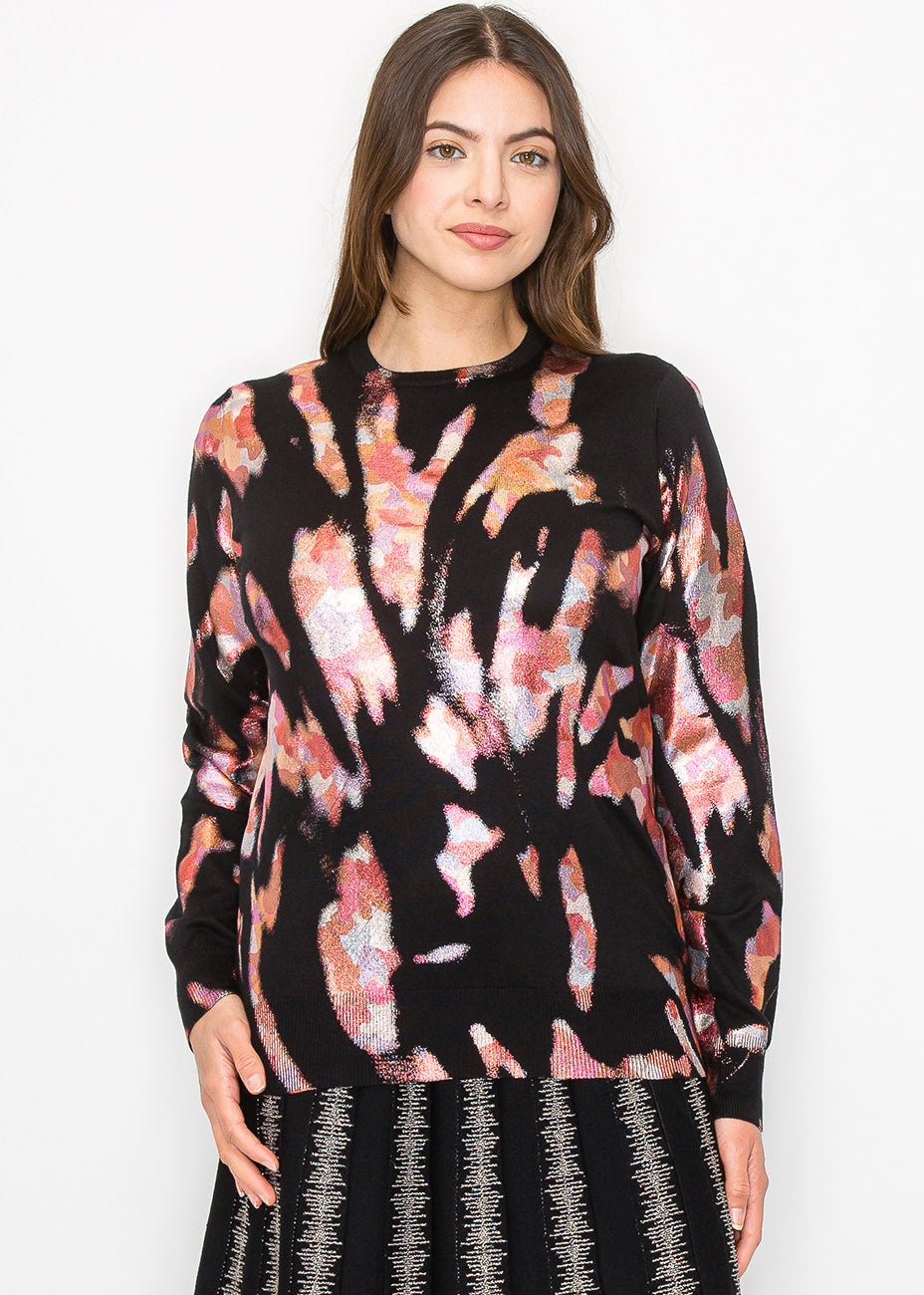 Color Splash Abstract Knit Top 7833202851900