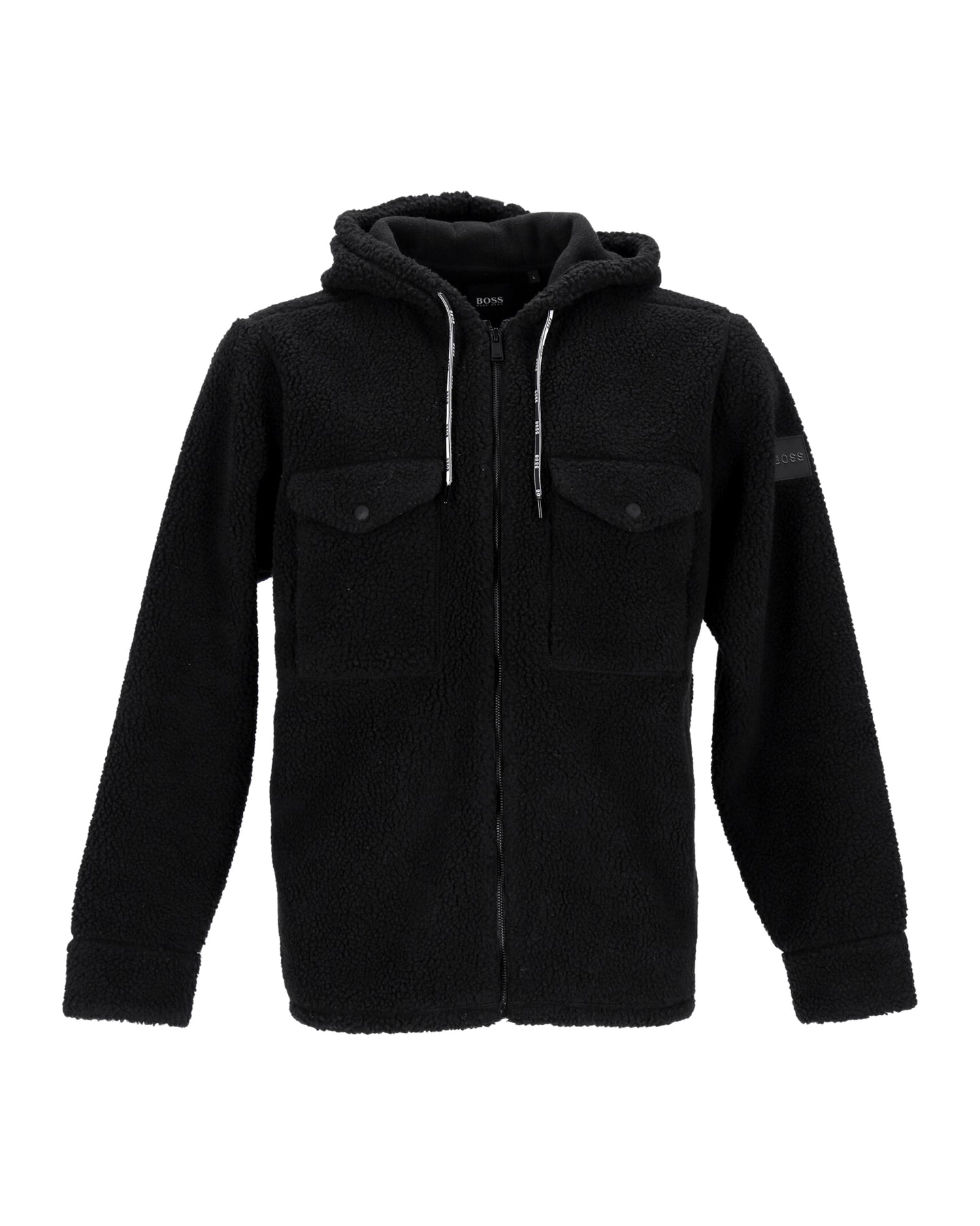 Boss Lovelo Teddy Hoodie in Black Polyester 7748914970684