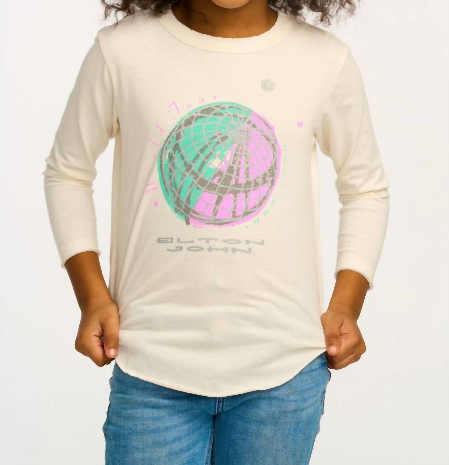 Kids Elton John World Tour Long Sleeve Tee In White 7827046006844