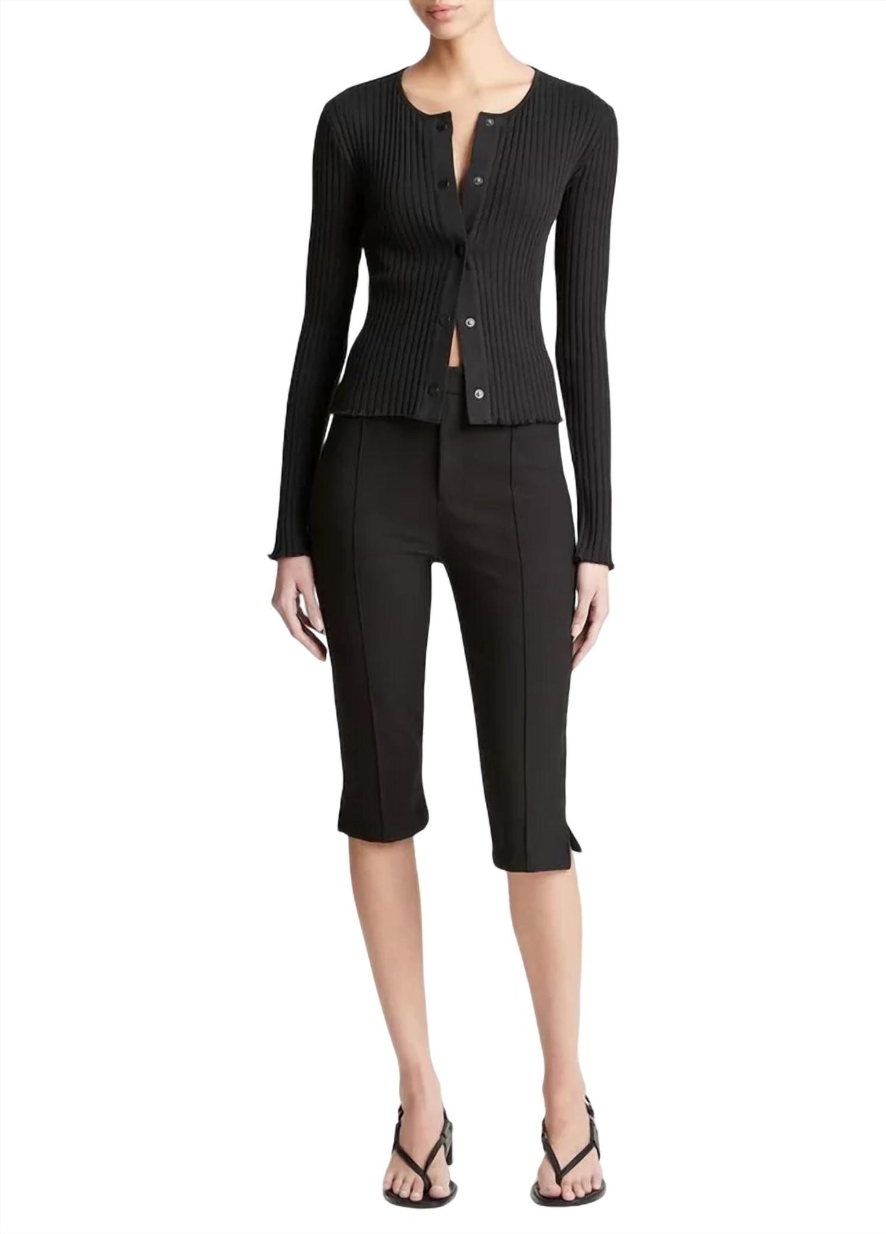 Slim Fit Capri Pant In Black 7670813491260