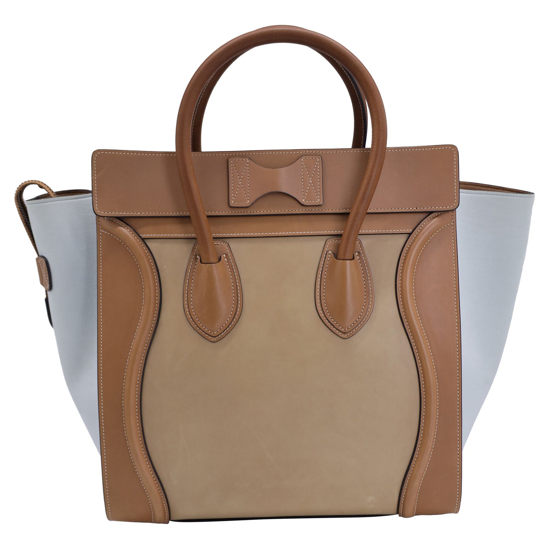 Celine Mini Luggage Hand Bag in Brown Calfskin Leather