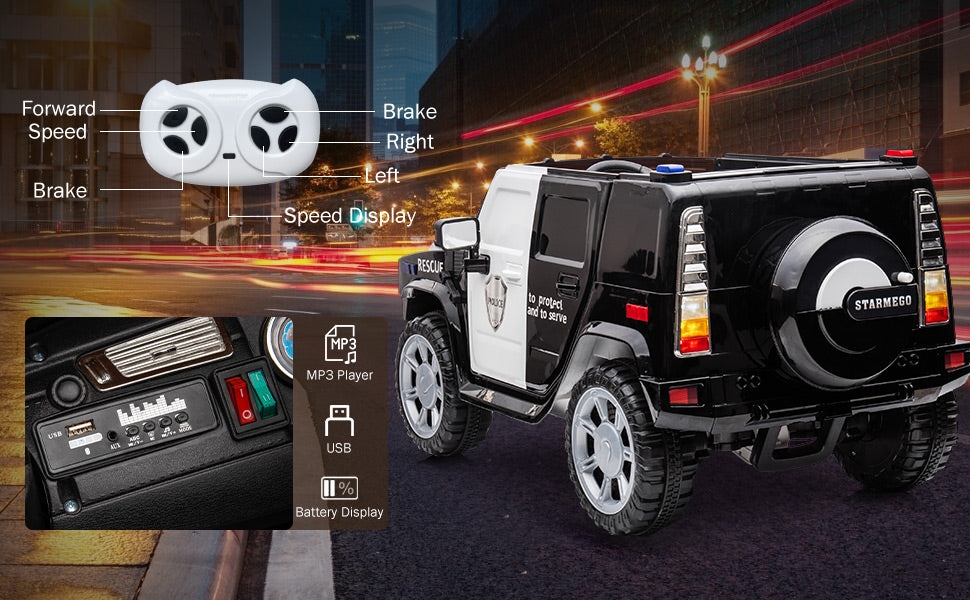 Streamdale 4-Wheel Electric Ride-On Car with Music 7832653103164