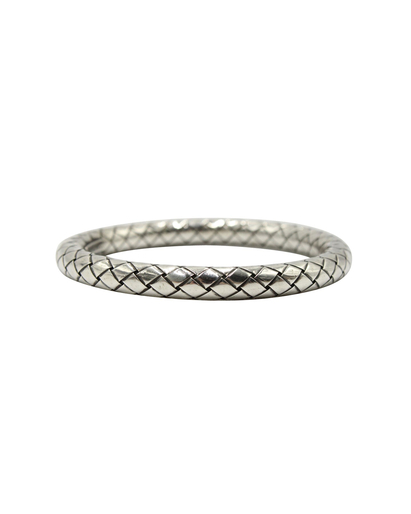 Bottega Veneta Intrecciato Bracelet in Silver Metal 7703696015420