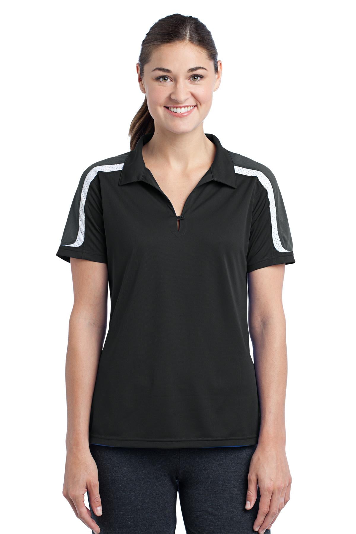 Sport-Tek Women's Tricolor Shoulder Micropique Sport-Wick Polo LST658