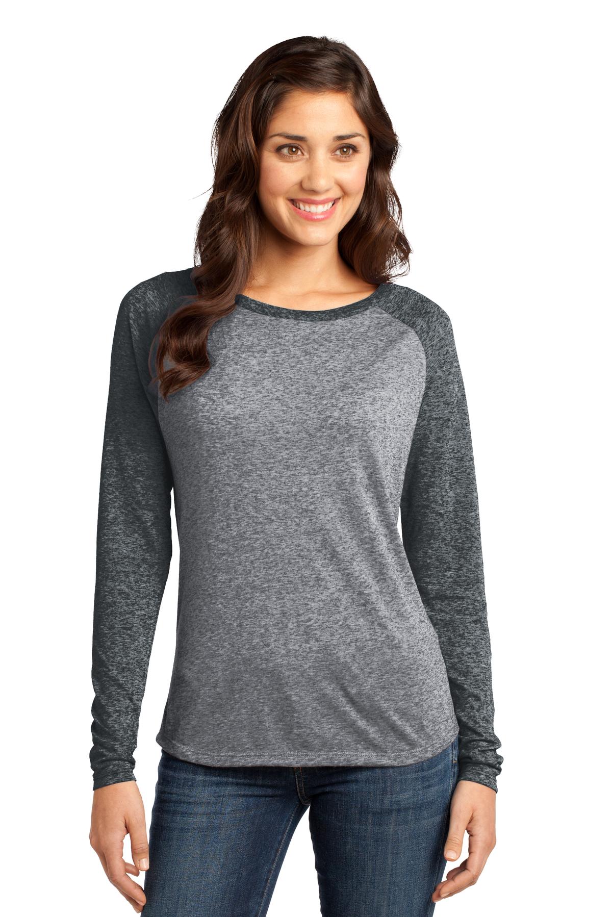 District - Juniors Microburn Long Sleeve Raglan Tee. DT262