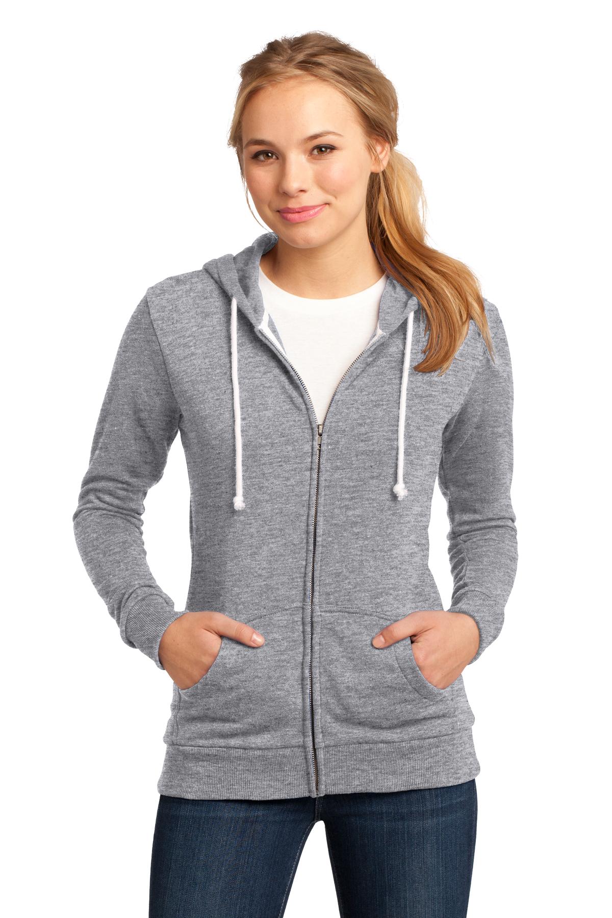 District Juniors Core Fleece Full-Zip Hoodie. DT290