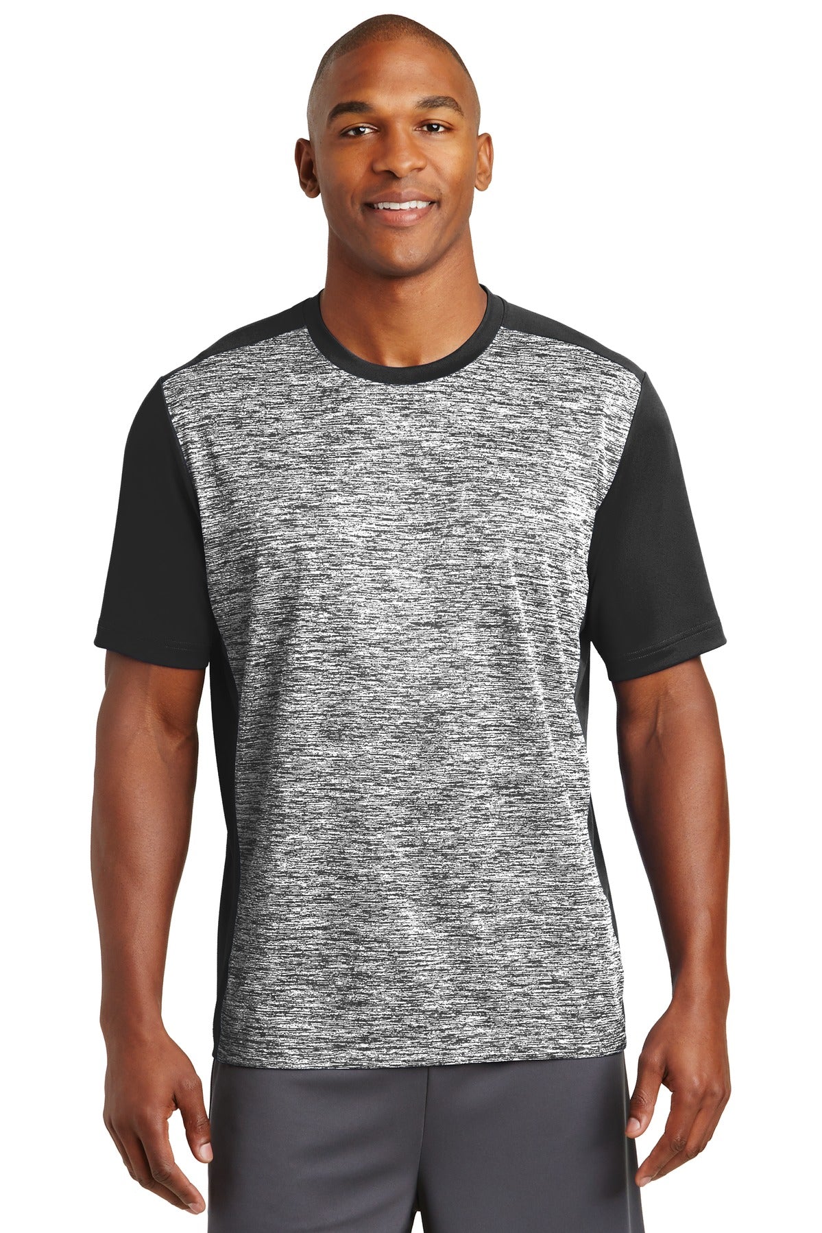 Sport-Tek Men's PosiCharge Electric Heather Colorblock Tee ST395