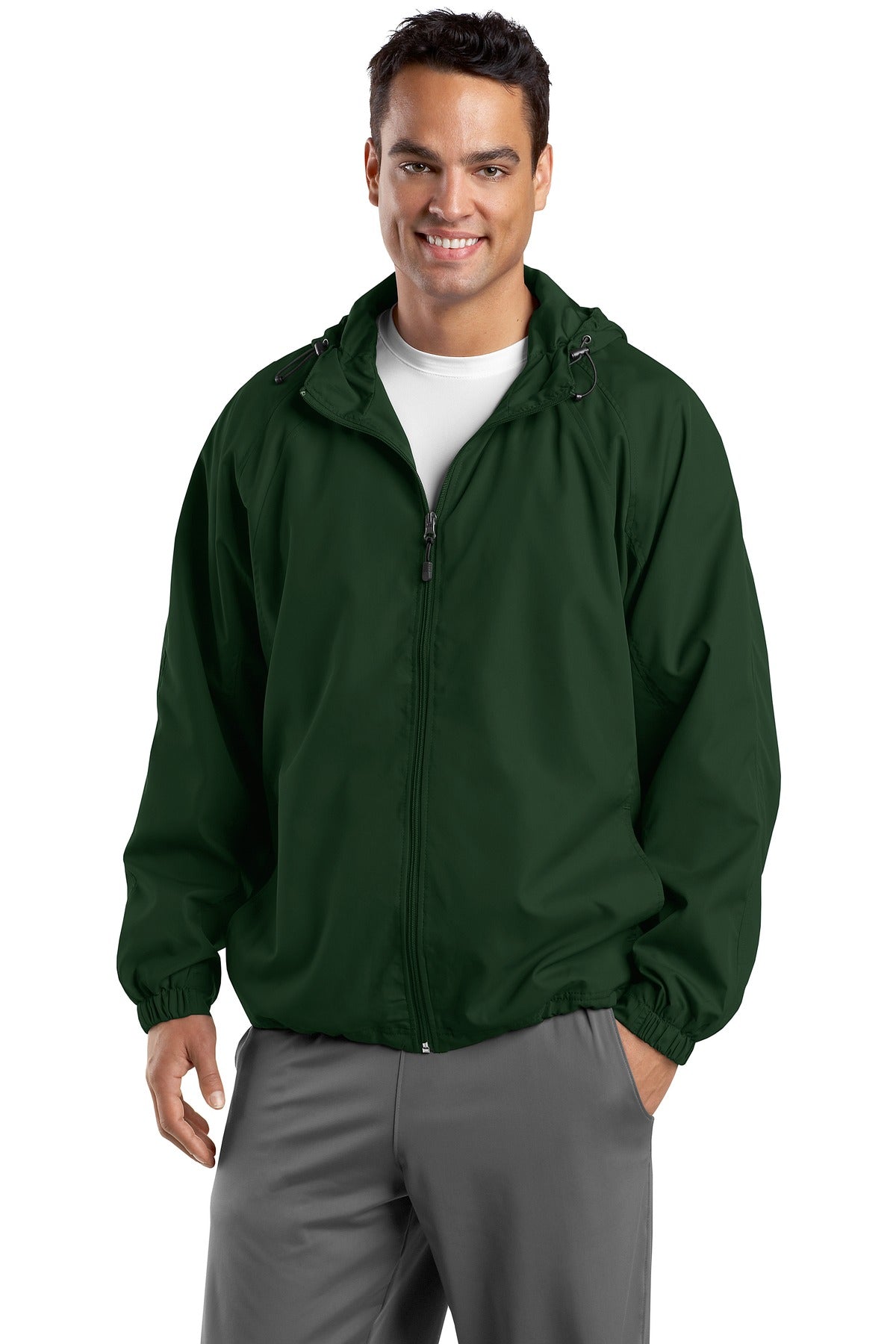 Sport-Tek Men's Tall Hooded Raglan Jacket