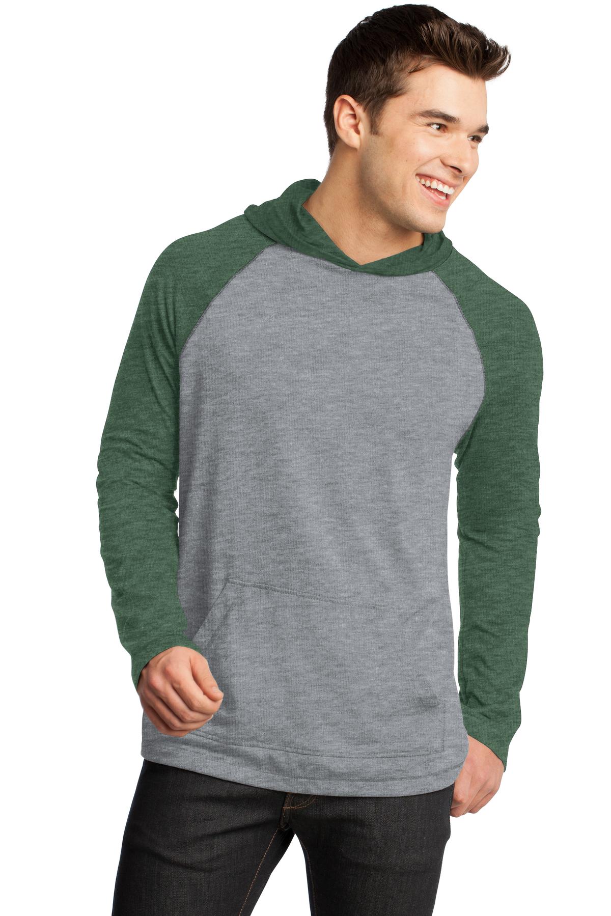 District - Young Mens 50/50 Raglan Hoodie. DT128