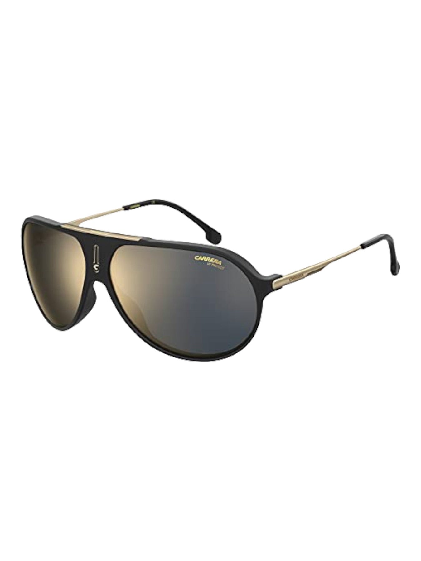 Carrera HOT65 Unisex Matte Black/Gold Mirror Pilot 63-11-135 Sunglasses 7732432306236