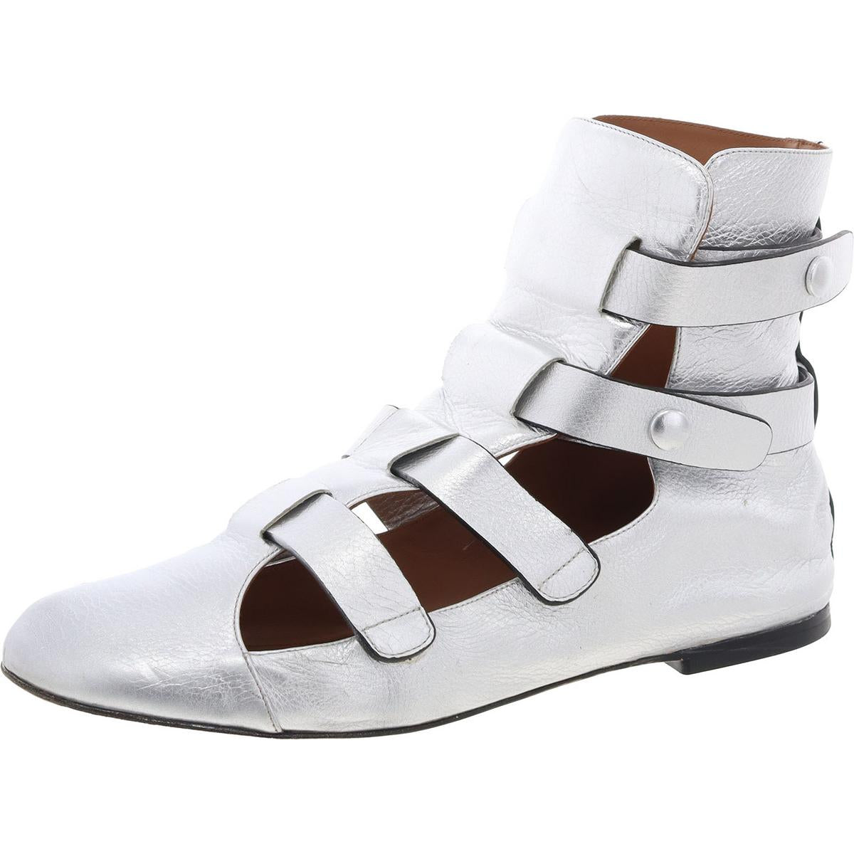 Strappy Leather Ankle Boots