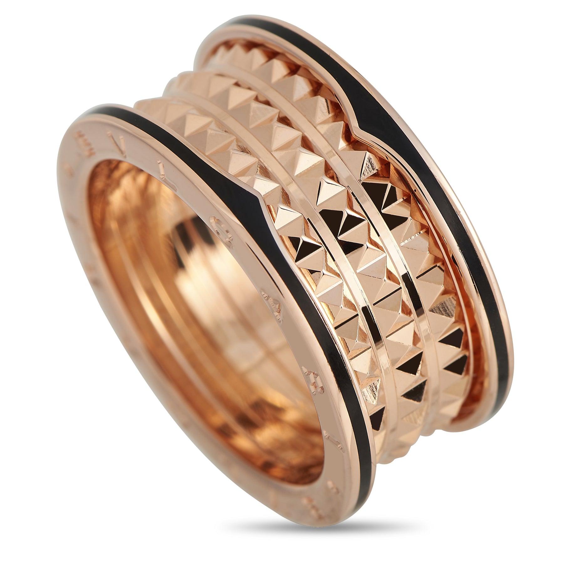 Bvlgari B.zero1 Rock 18K Rose Gold Ceramic Four-Band Ring BV01-020824