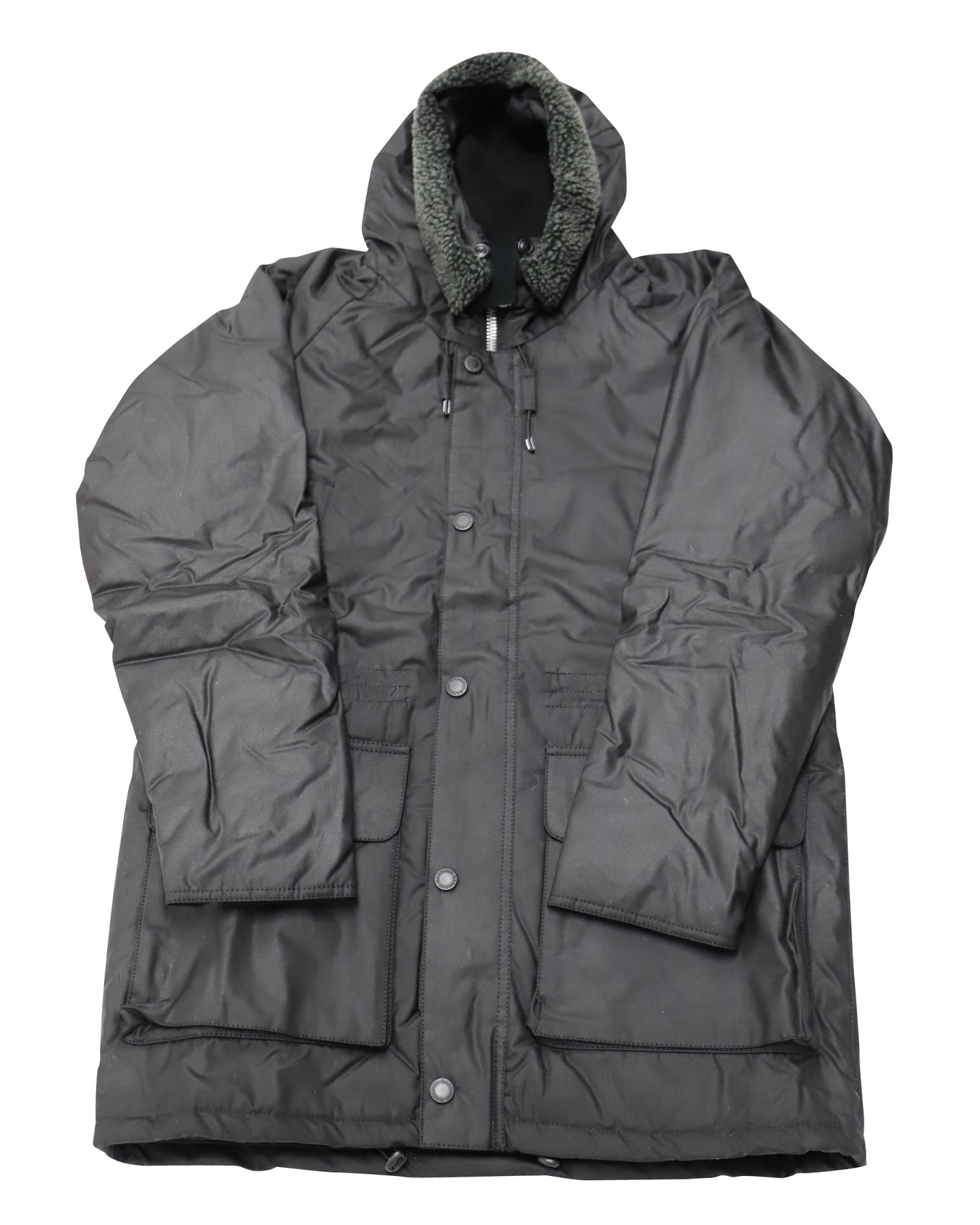 Barbour Fenton Wax Jacket in Black Cotton 7766523052092