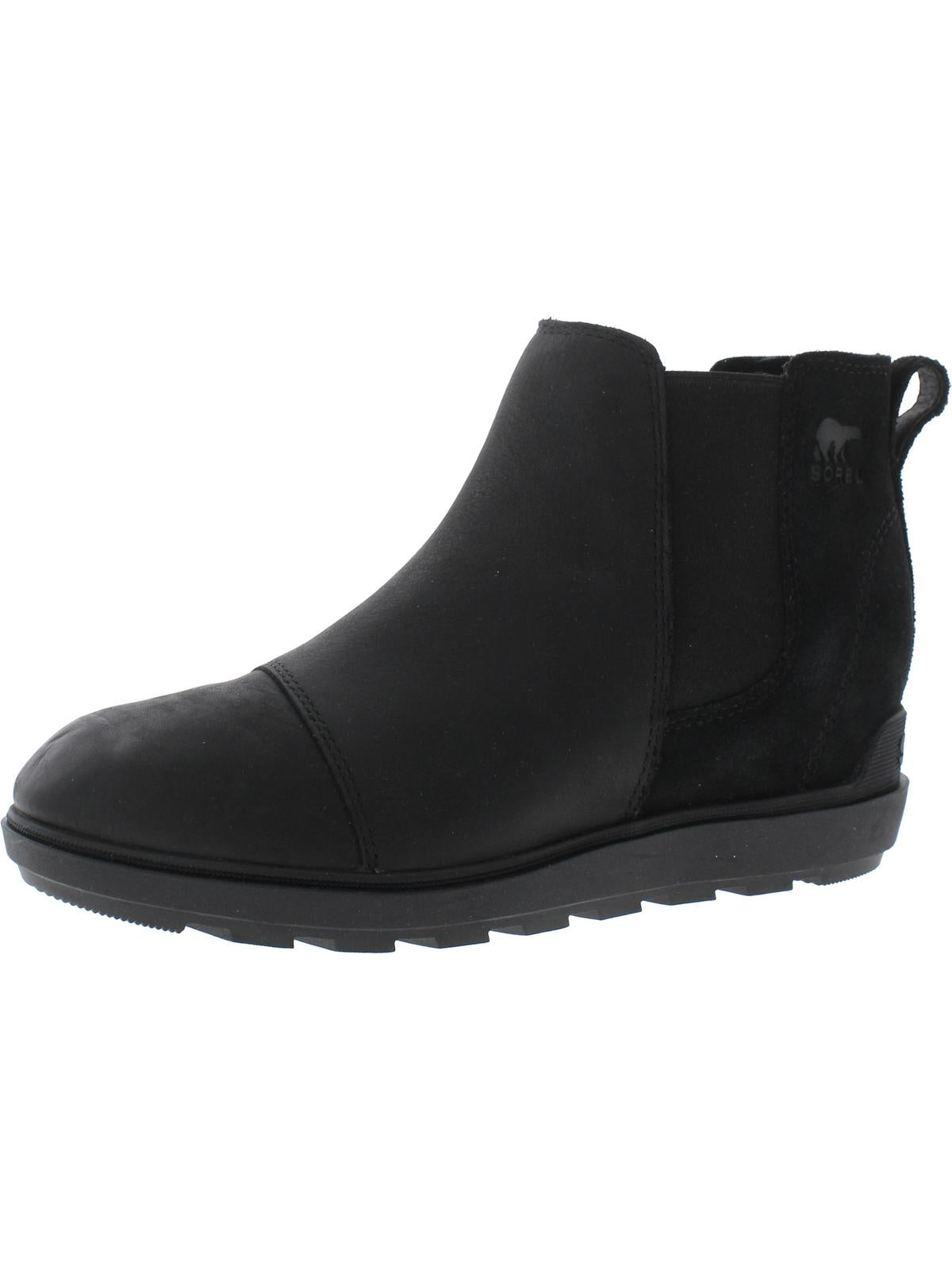 Womens Leather Flat Ankle Boots