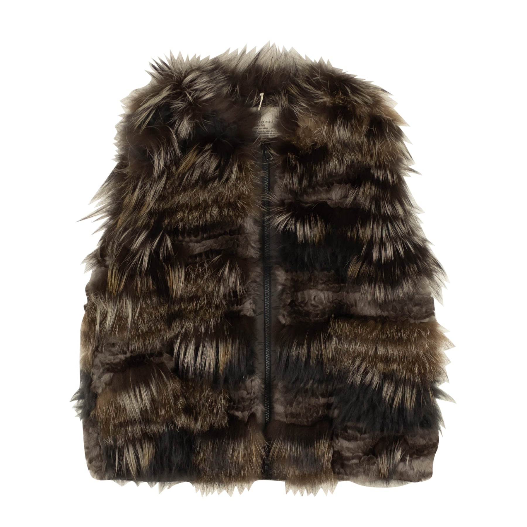 Brown Goat Fur Zip-Up Vest
