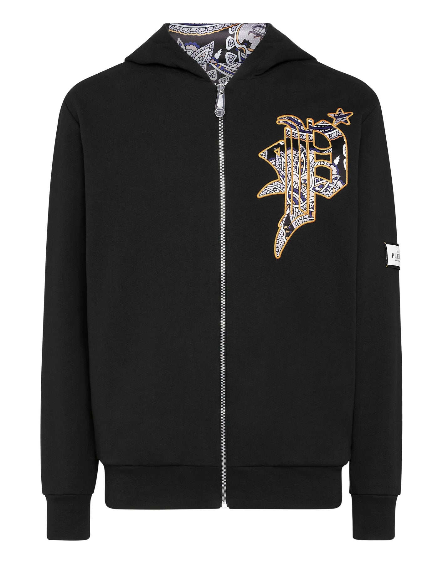 Satin Hoodie Sweatjacket Paisley Gothic Plein