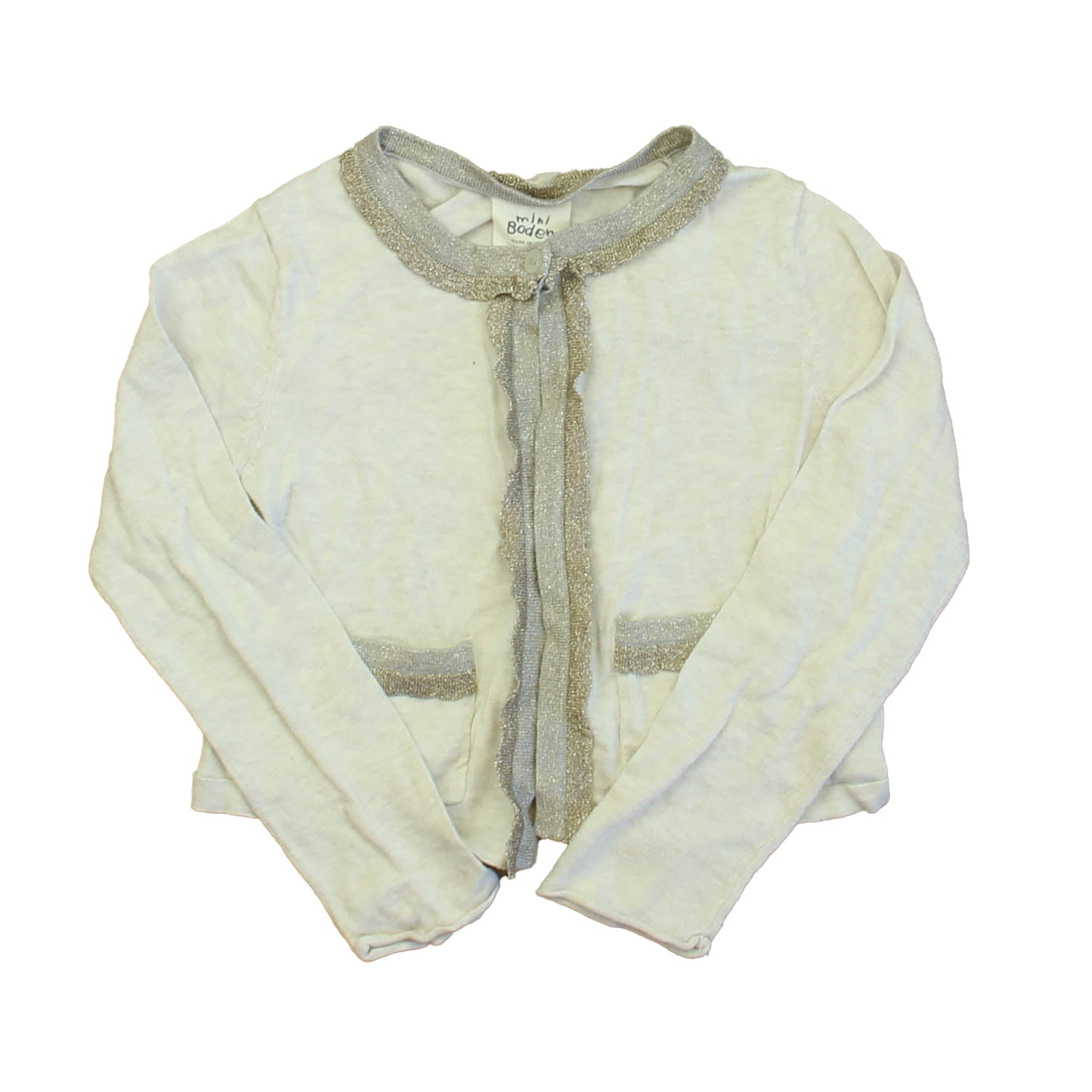 Boden Girls Ivory | Gold Cardigan 7805951737916