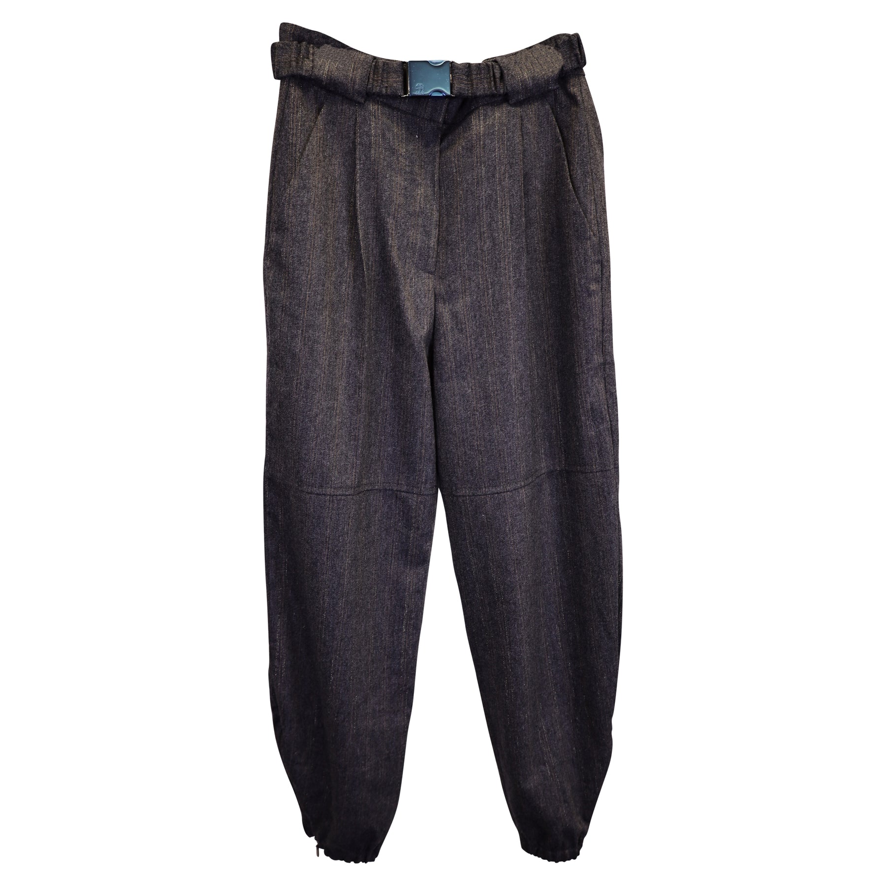 Brunello Cucinelli Pinstripe Trousers in Grey Wool 7733817933884