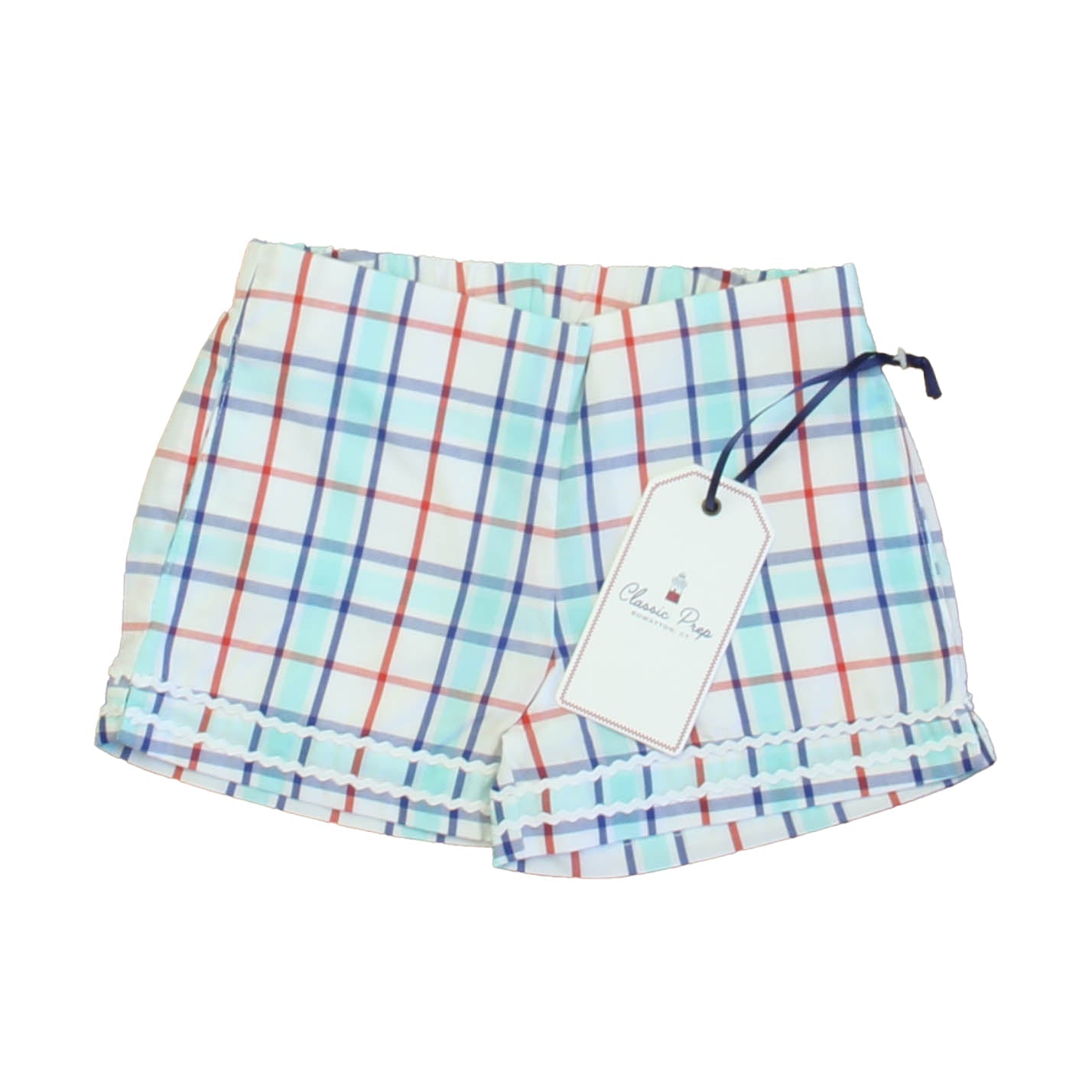 Classic Prep Girls Surf's Up Plaid Shorts Size: 2-5T 7805823615036