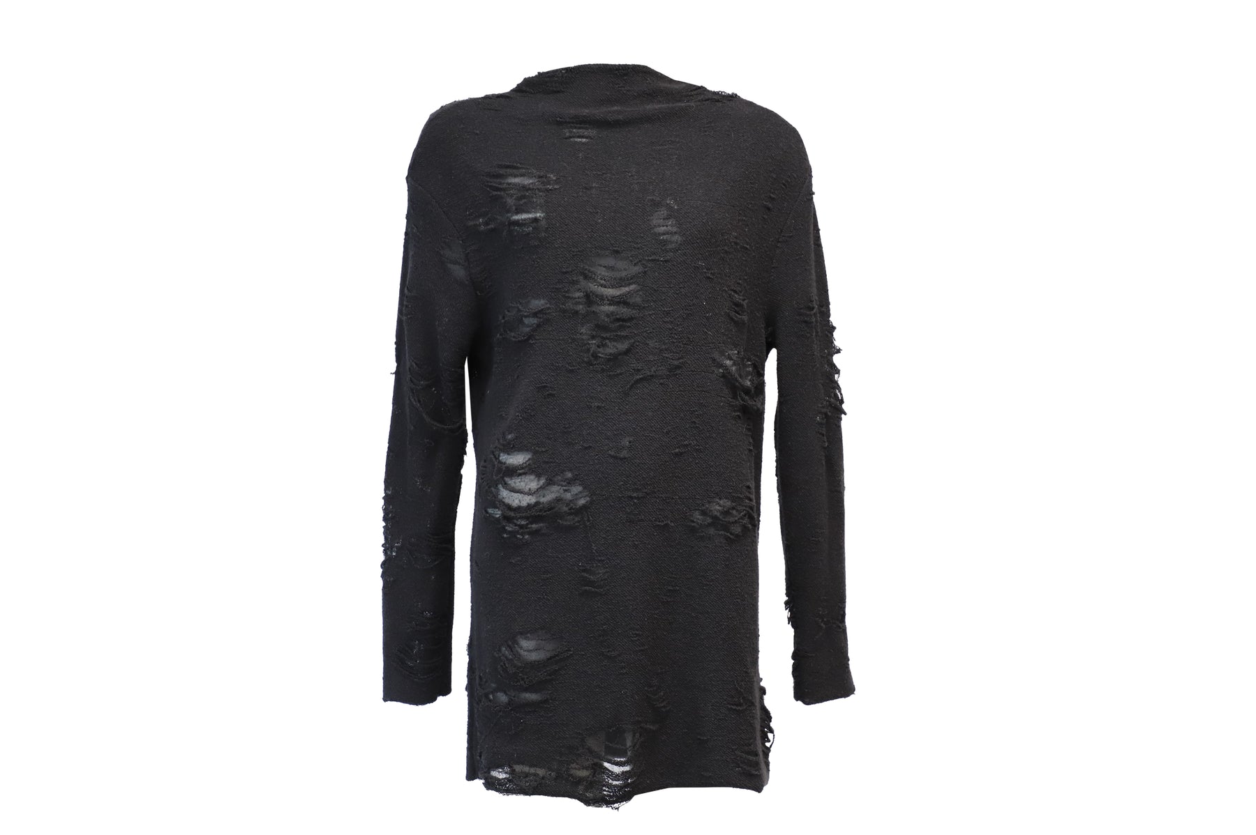 Iro x Anja Rubik Iriza Distressed Dress in Black Cotton 7766496444476