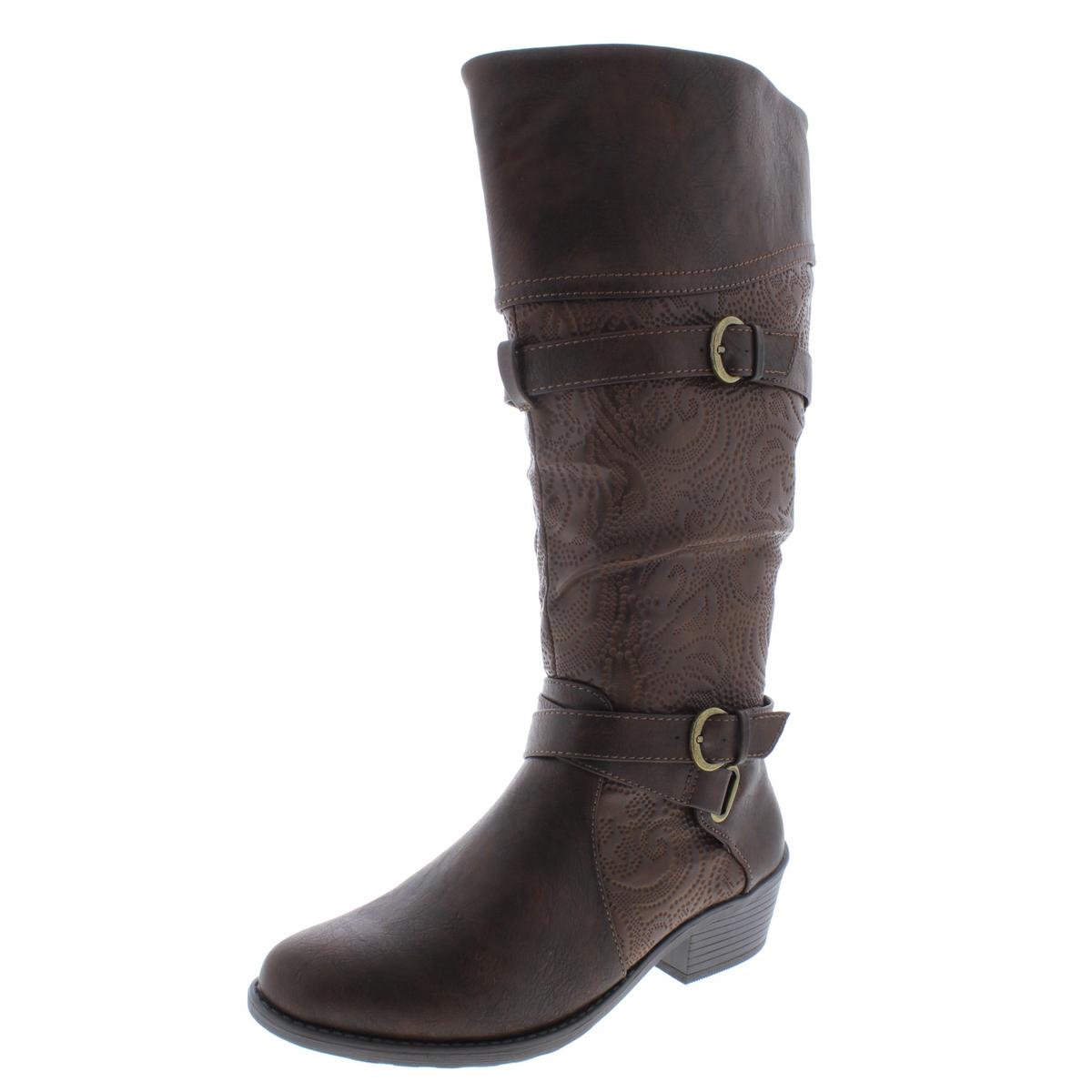 Kelsa Plus Wide Calf Faux Leather Riding Boots