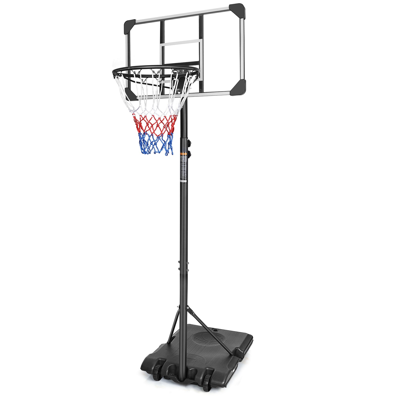 Streamdale Basketball Goal Portable Basketball Hoop Indoor Outdoor Basketball Stand 5.6-7ft Adjustable 28in Backboard with Wheels 7832814616636