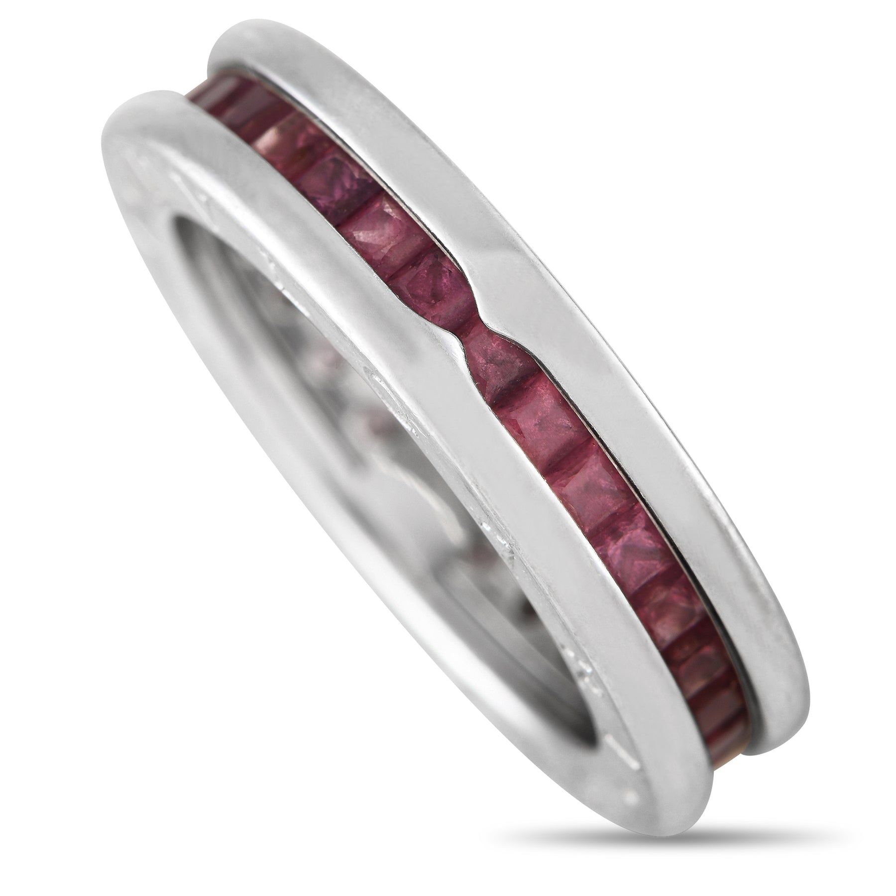 Bvlgari B.zero1 18K White Gold and Pink Tourmaline Ring BV29-012524