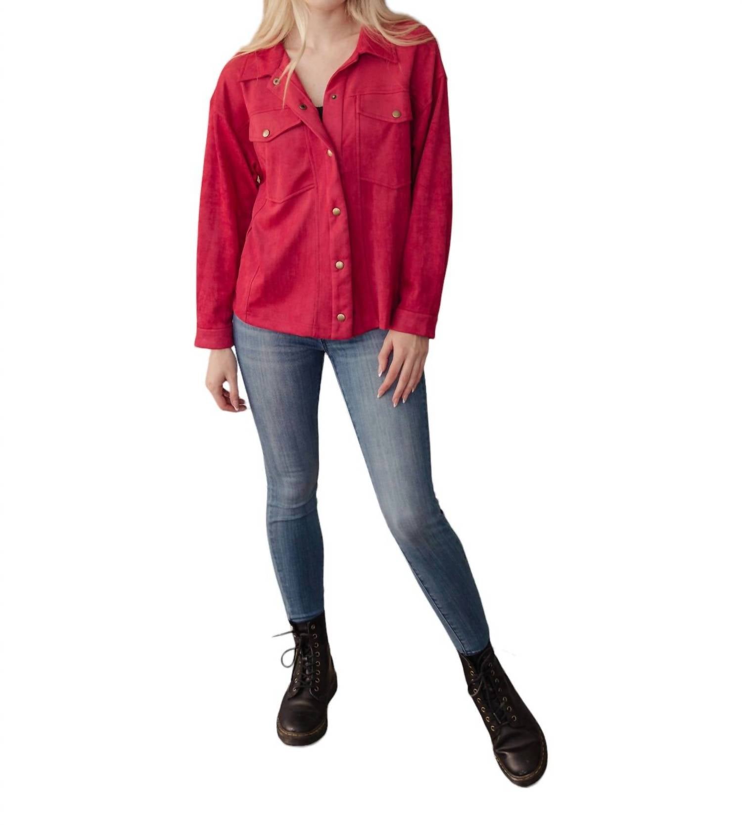 Casual Saturday Button Down Shirt In Magenta 7766667624508