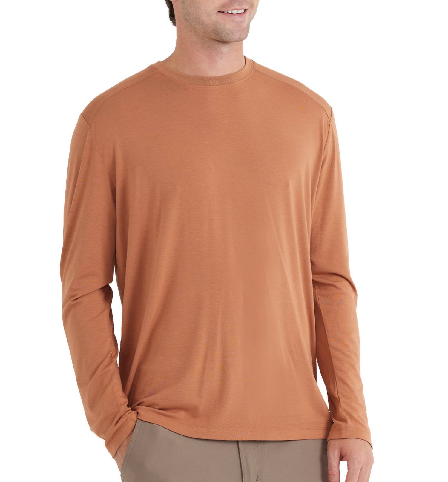 Bamboo Midweight Long Sleeve Top In Desert Sun