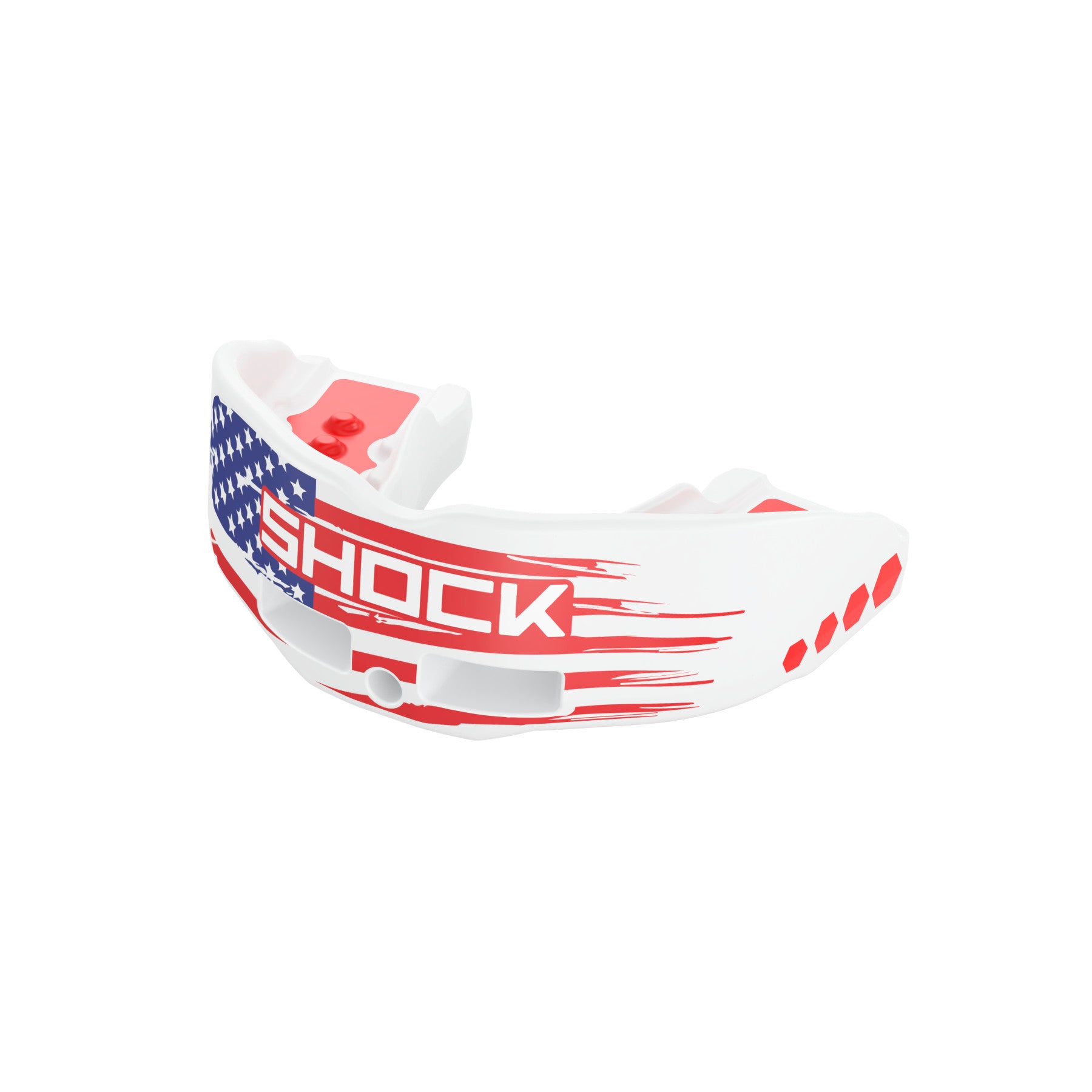 Shock Doctor Insta-Fit White/Red Flag Youth Mouthguard