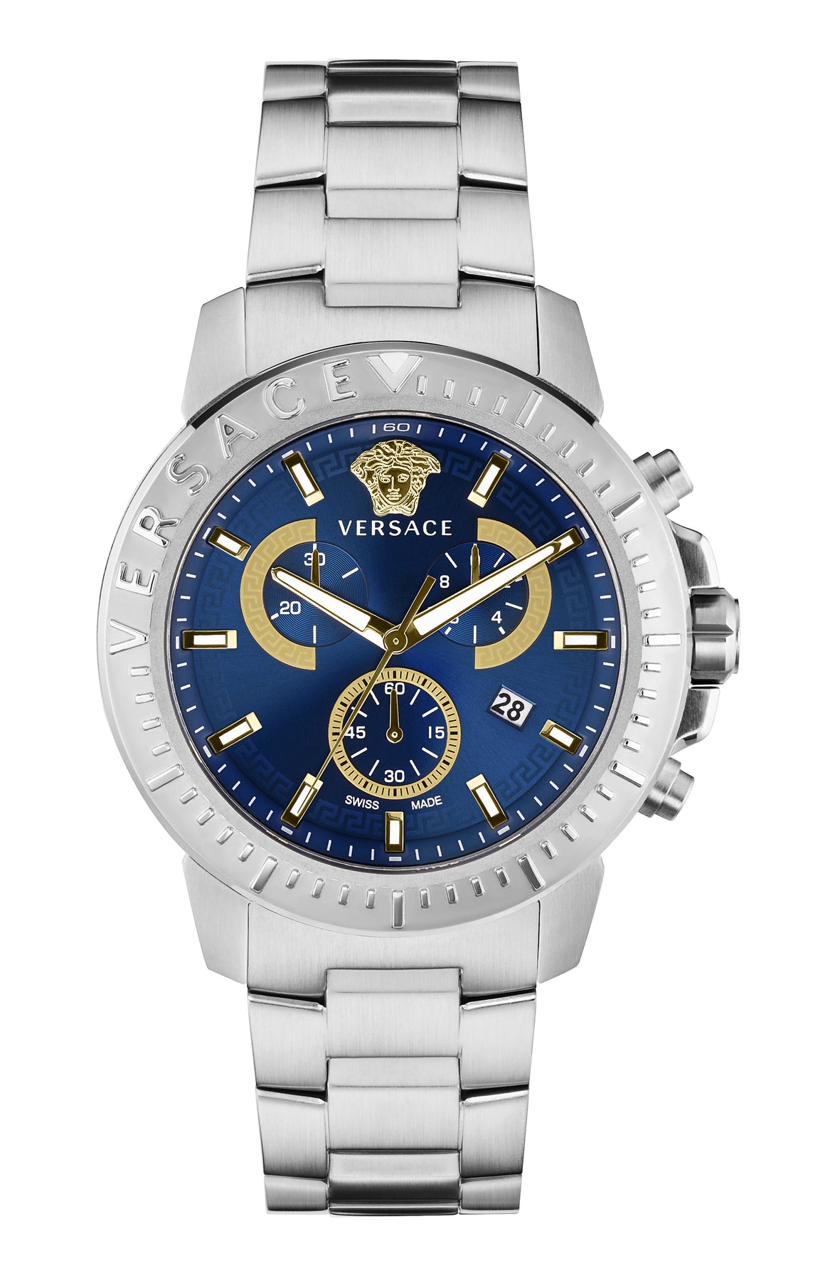 Versace Men's 45mm Silver Quartz Watch