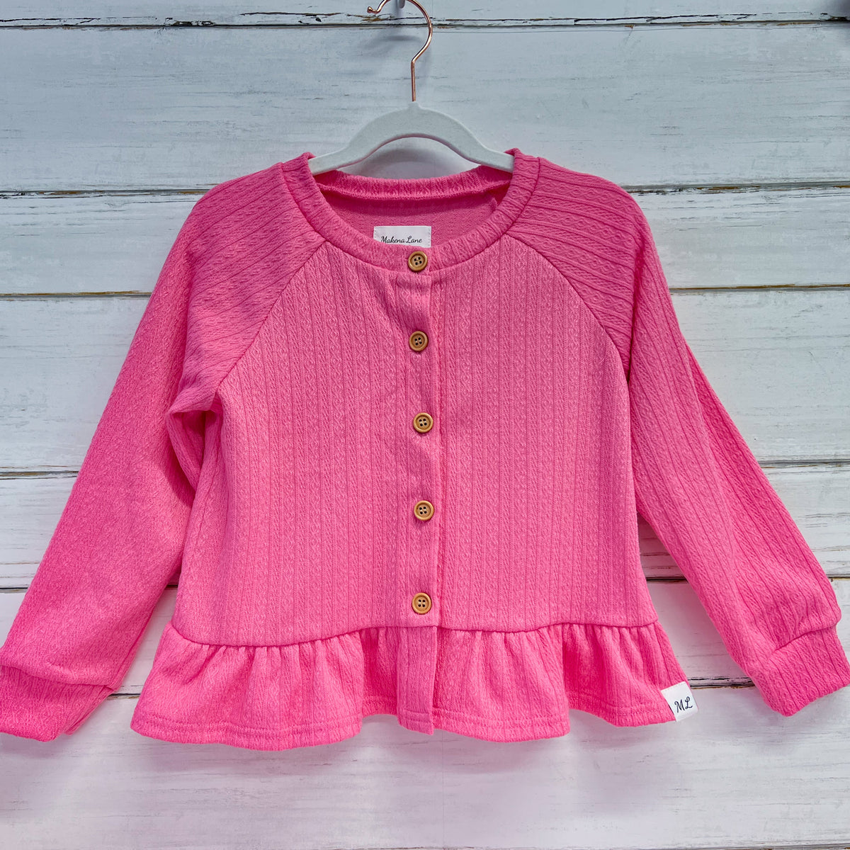 Spring Ruffle Cardigan (white, pink, lavender)