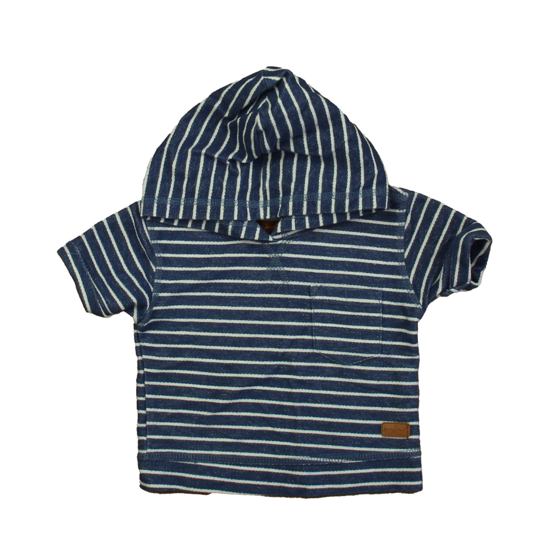 7 for all Mankind Boys Blue Stripe Short Sleeve Shirt 7805838426172