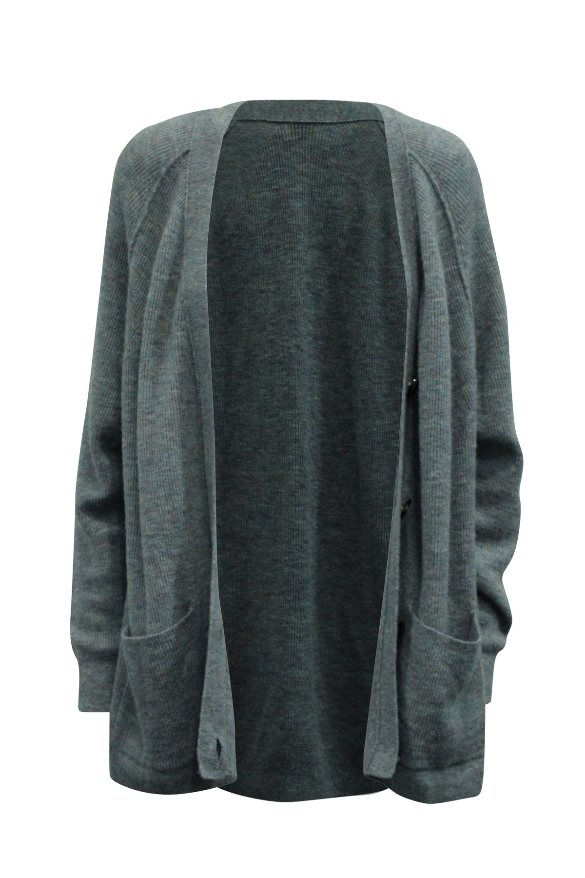 Acne Studios Kianne Ribbed Cardigan in Grey Alpaca 7833202032700