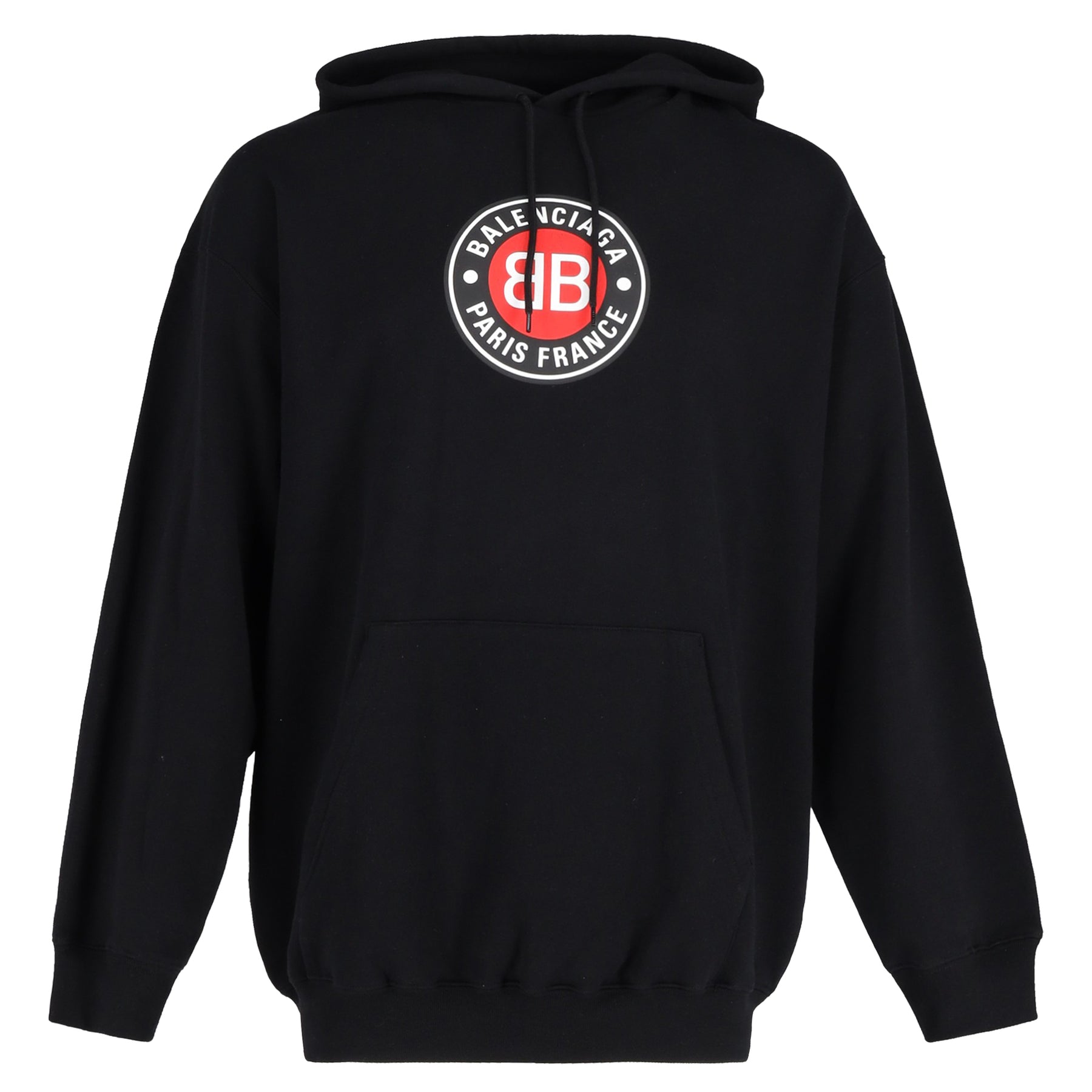 Balenciaga Paris France Print Hoodie in Black Cotton 7748913627196