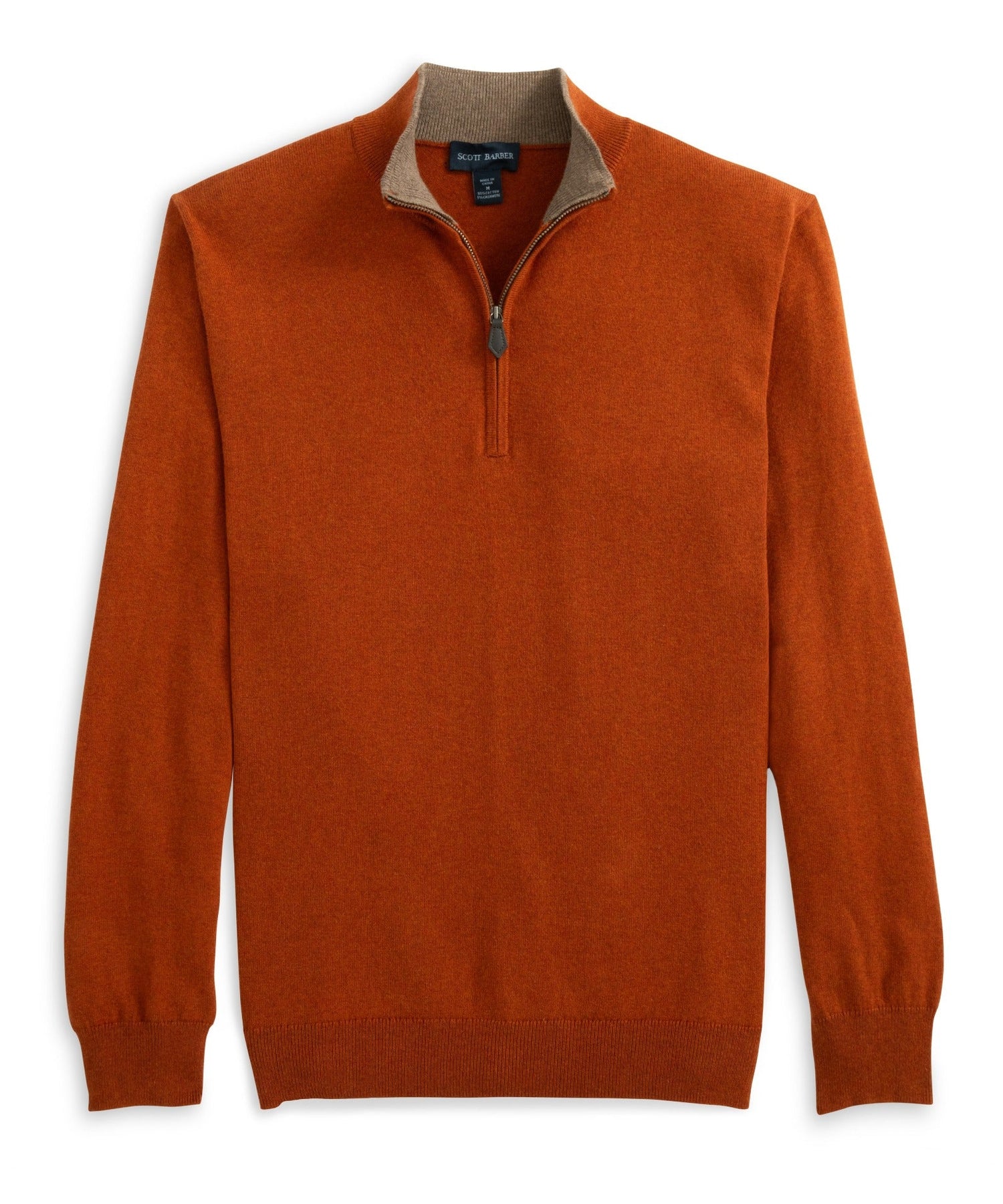 12GG Cotton/Cashmere 1/4 Zip, Spice