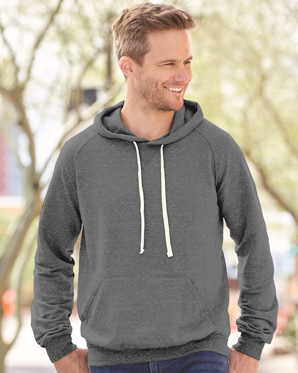 JERZEES Men's Snow Heather French Terry Raglan Hoodie 90M