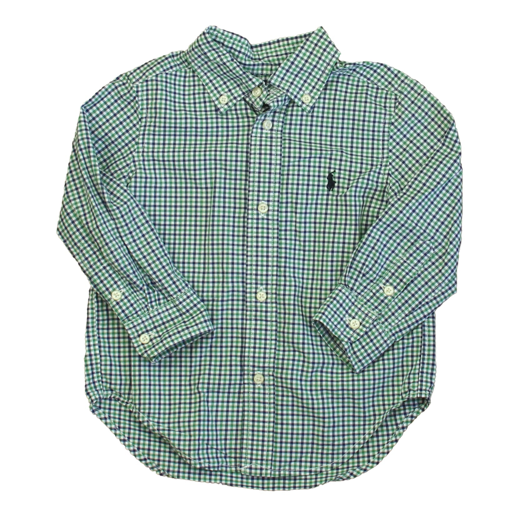 Ralph Lauren Boys Green | Blue Check Button Down Long Sleeve 7805831577660