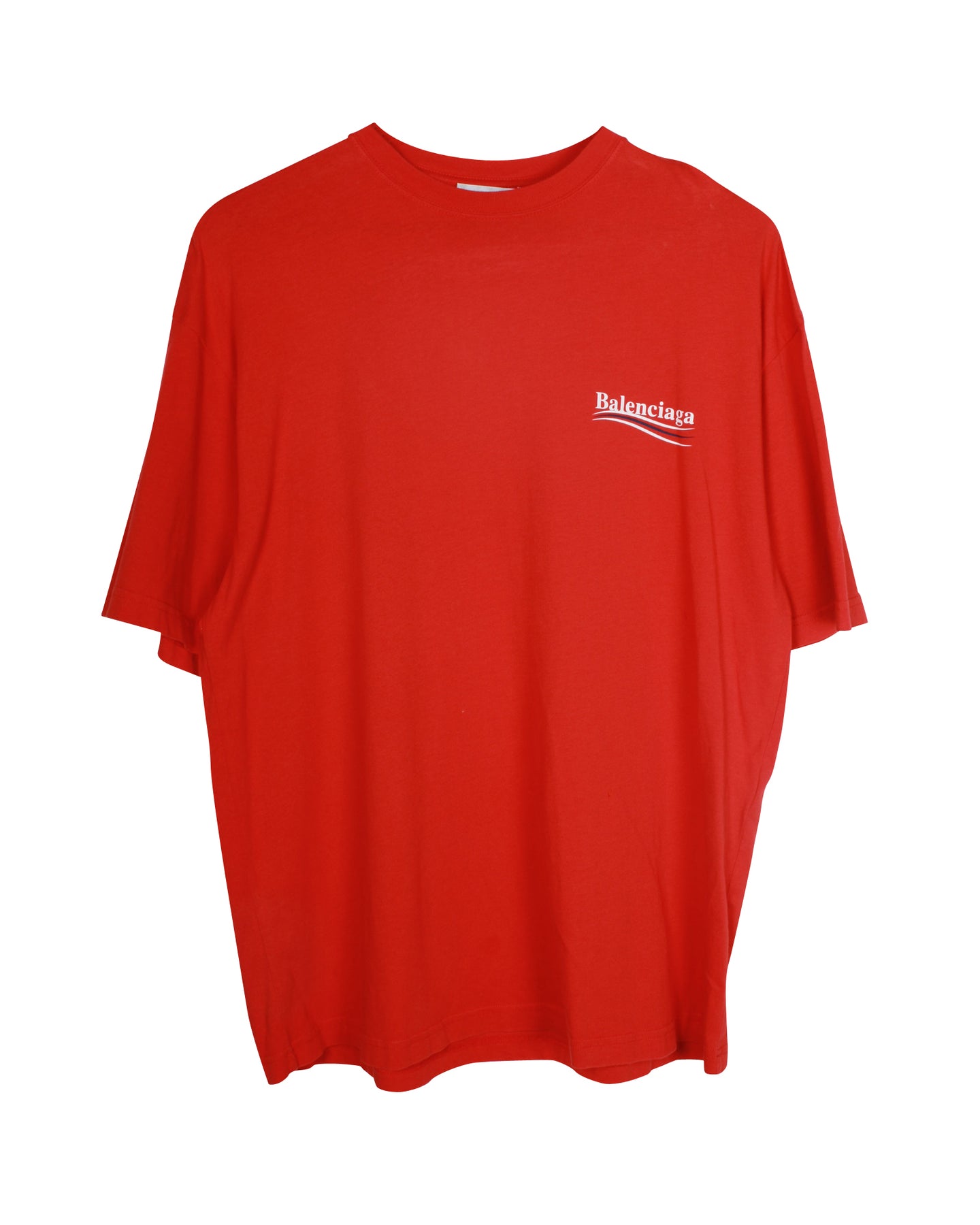 Balenciaga Political Campaign Logo T-shirt in Red Cotton 7703704141884