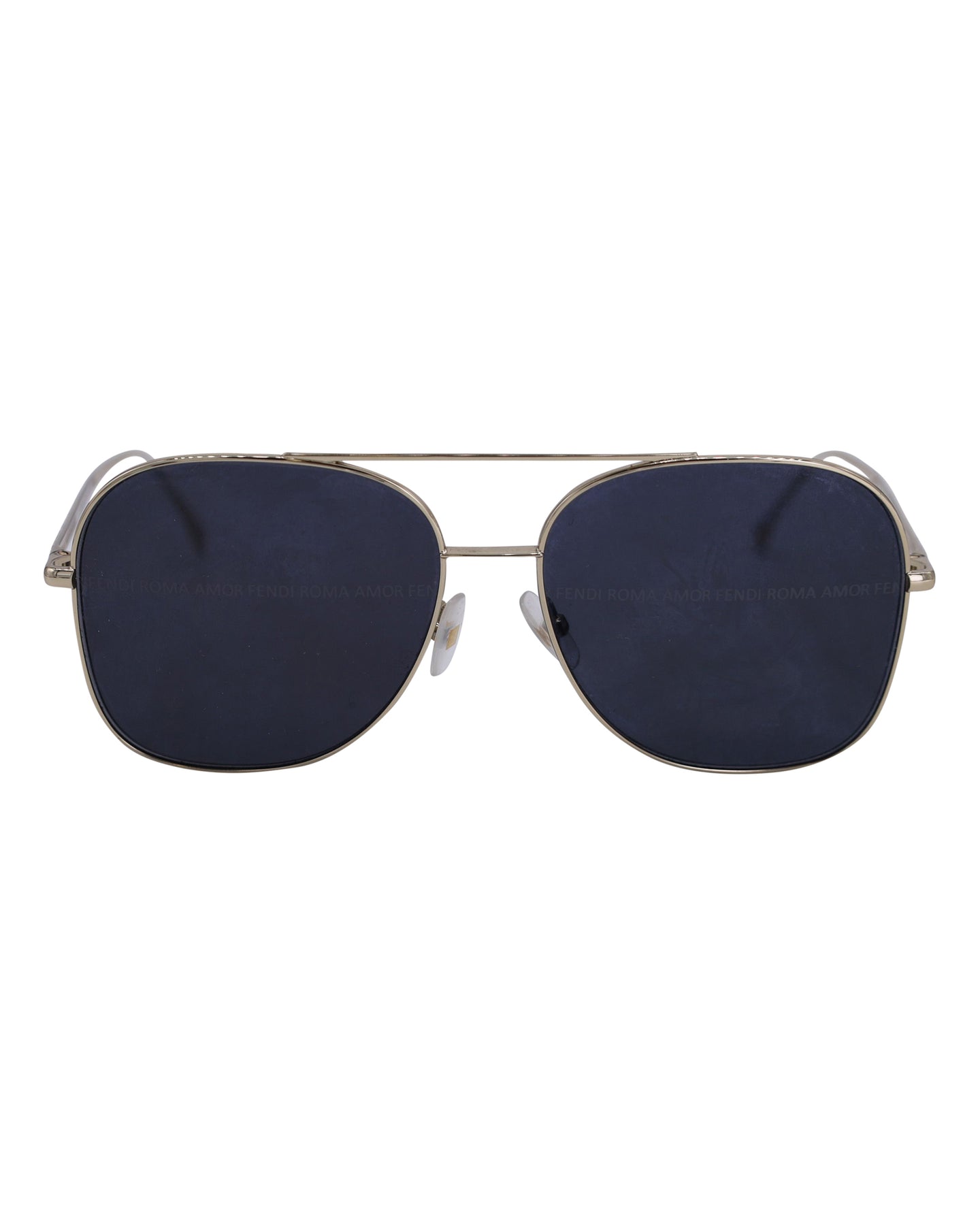 Fendi FF 0378 Roma Amor Aviator Sunglasses in Gold Metal
