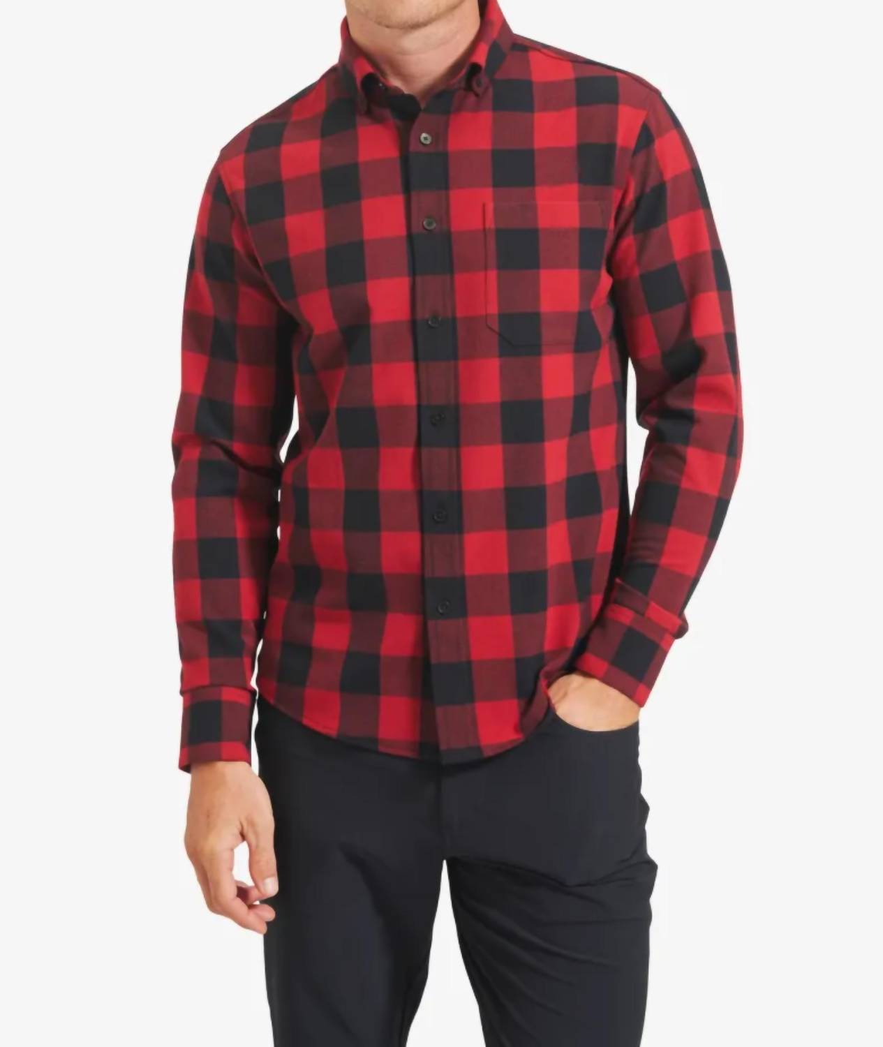 City Flannel Shirt In Red/black