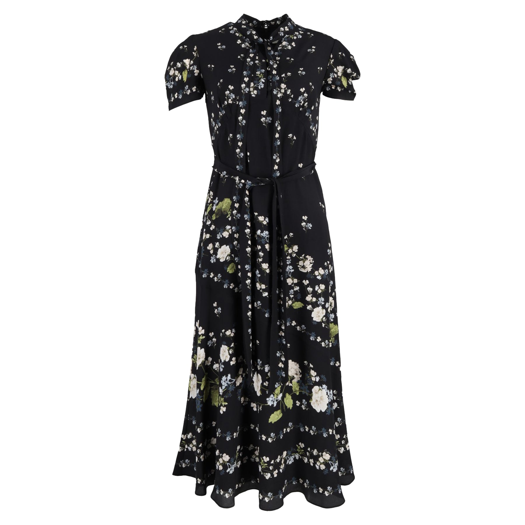 Erdem Midi Dress In Floral Print Silk 7833159565372
