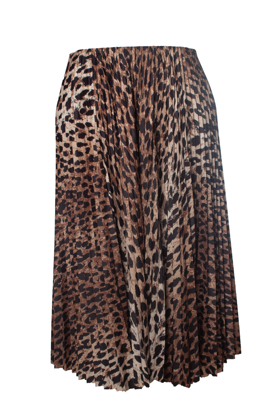 leopard print silk pleated midi skirt 7833166544956