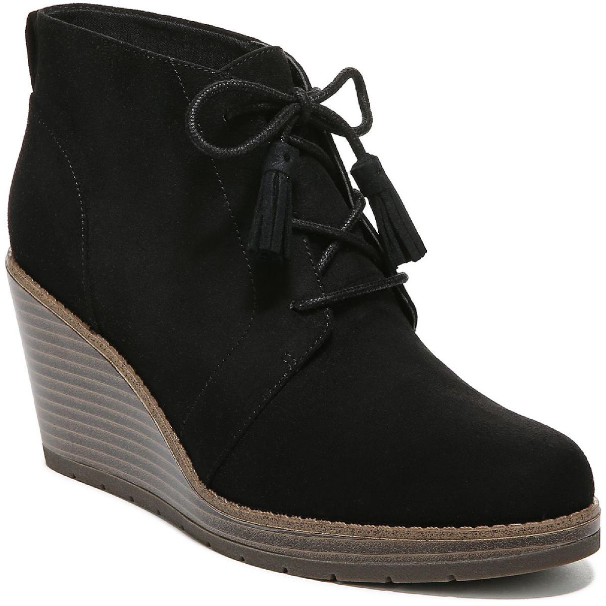 One Love Faux Suede Round Toe Wedge Boots