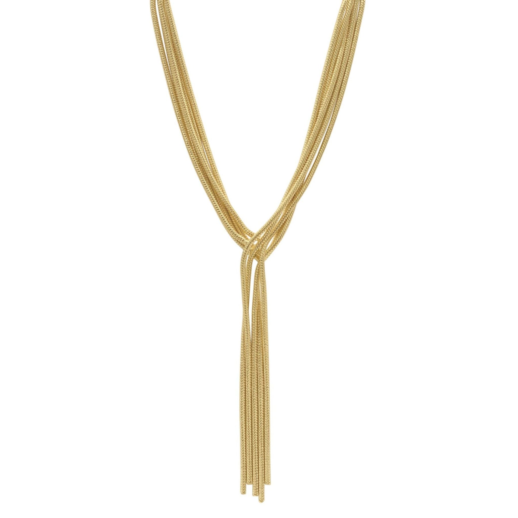 Multi Strand Textured Chain Necklace gold