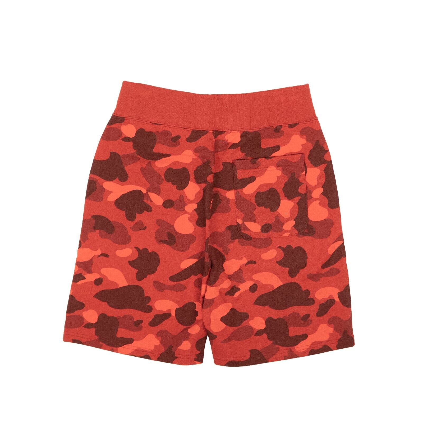 Red Cotton Color Camo Sweat Shorts