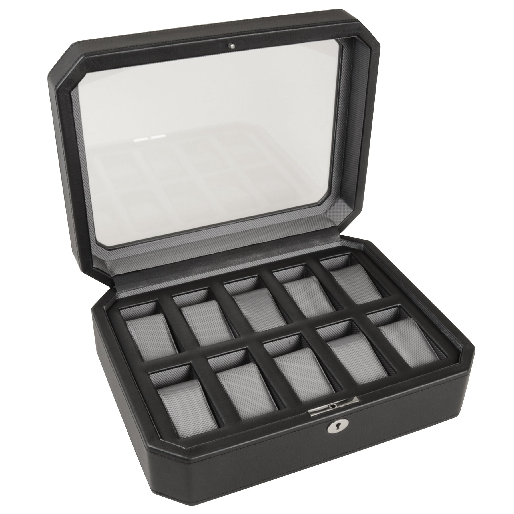 Wolf 4584029 Windsor 10 Piece Watch Box in Black & Grey 7707558510652
